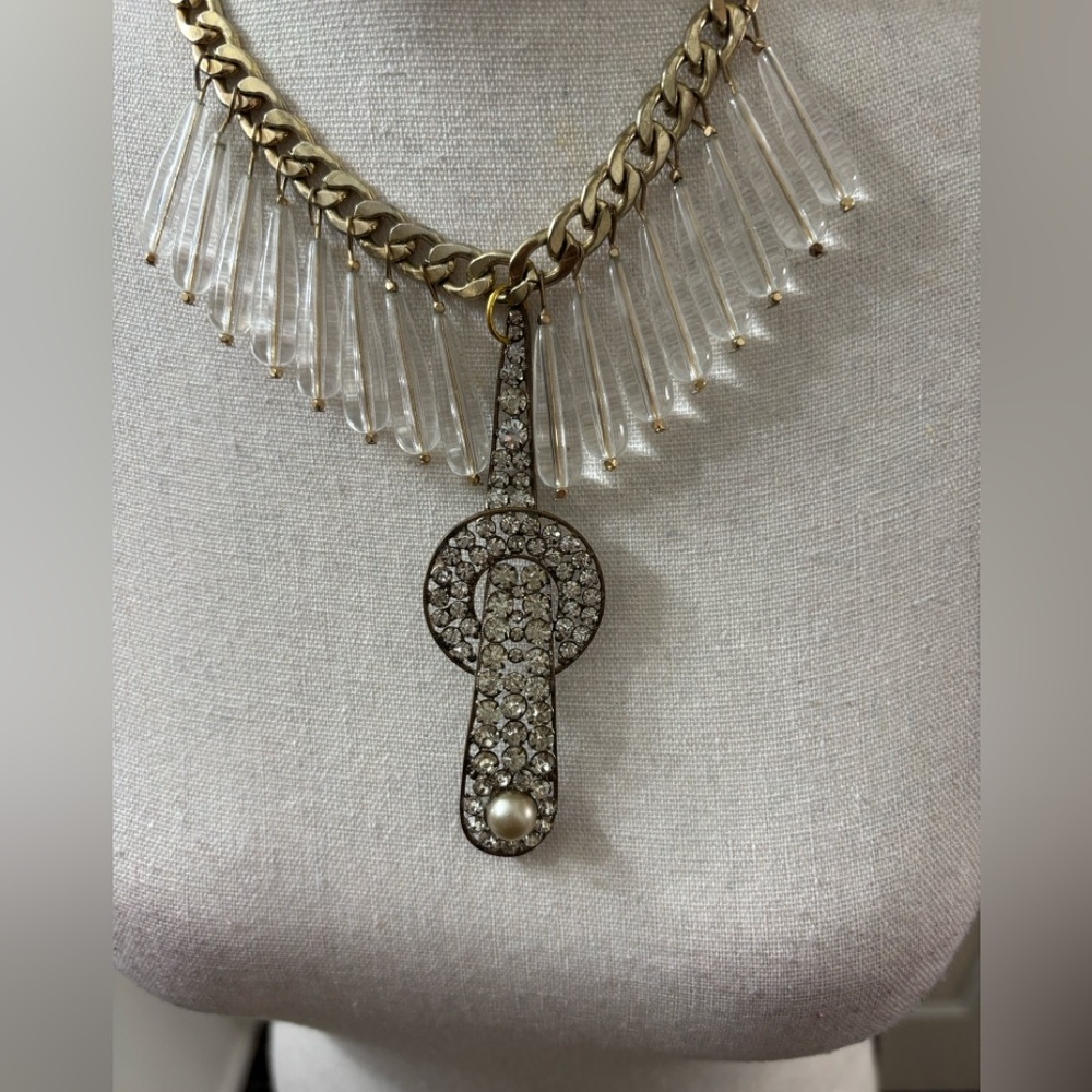 Made in the Deep Mid 1800’s  Brooch on 1970s Necklace